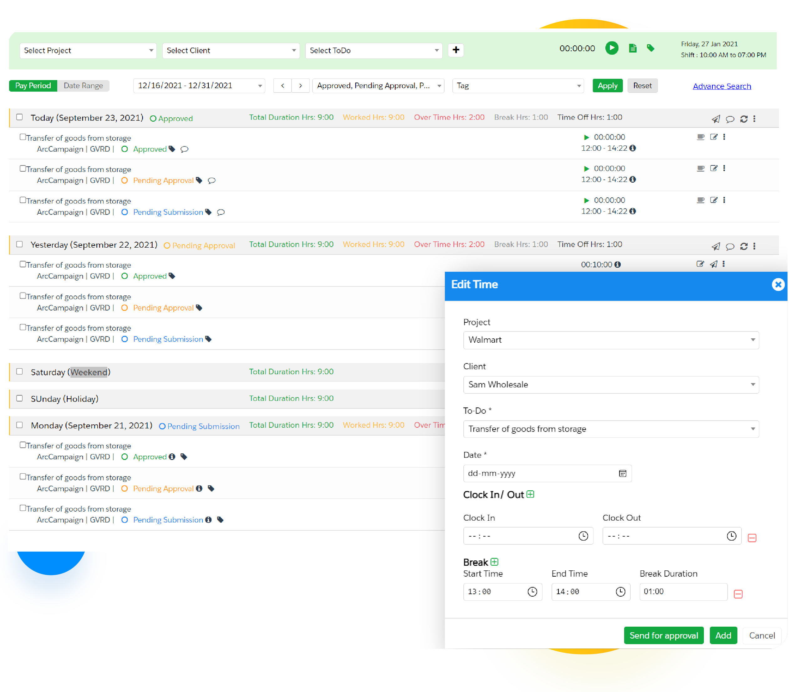 Employees Time Tracking System Software
